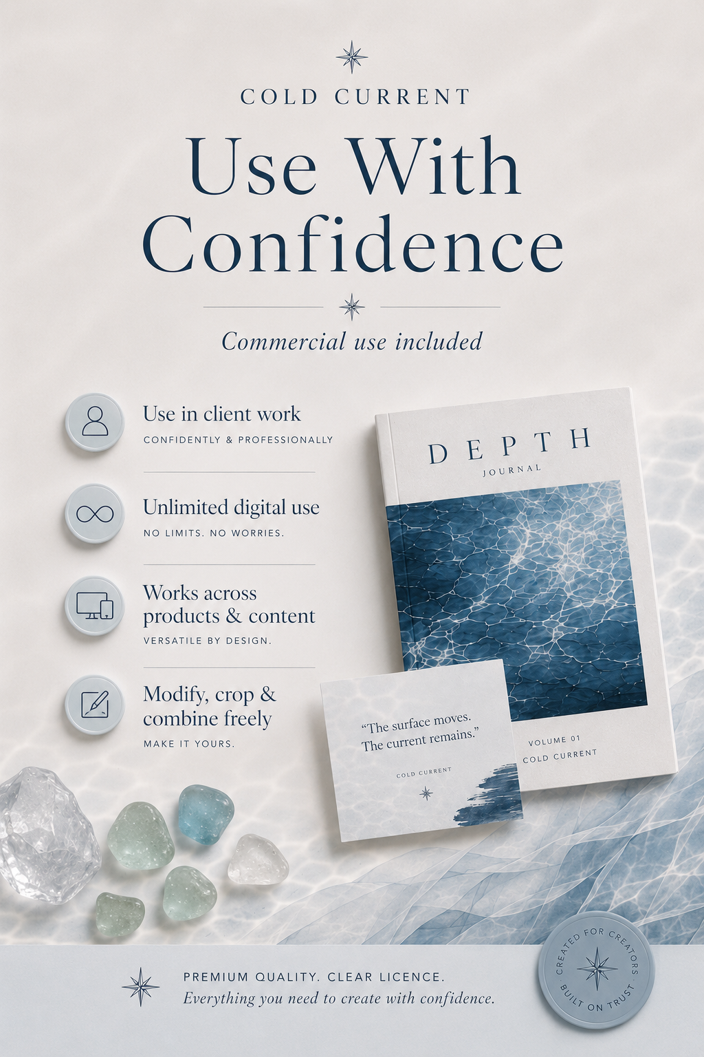 Cold Current — Edition 01 | Visual Kit for Creators, Publishers & Small Brands