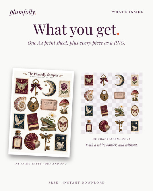 What you get: one A4 print sheet plus every piece as a transparent PNG
