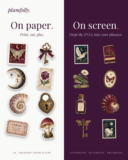 Use the Sampler on paper as cut-outs or on screen as digital stickers
