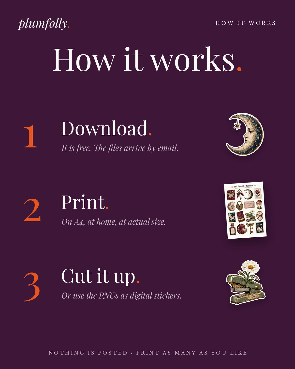 How it works: download, print, cut it up