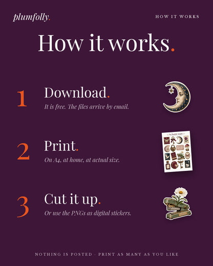 How it works: download, print, cut it up
