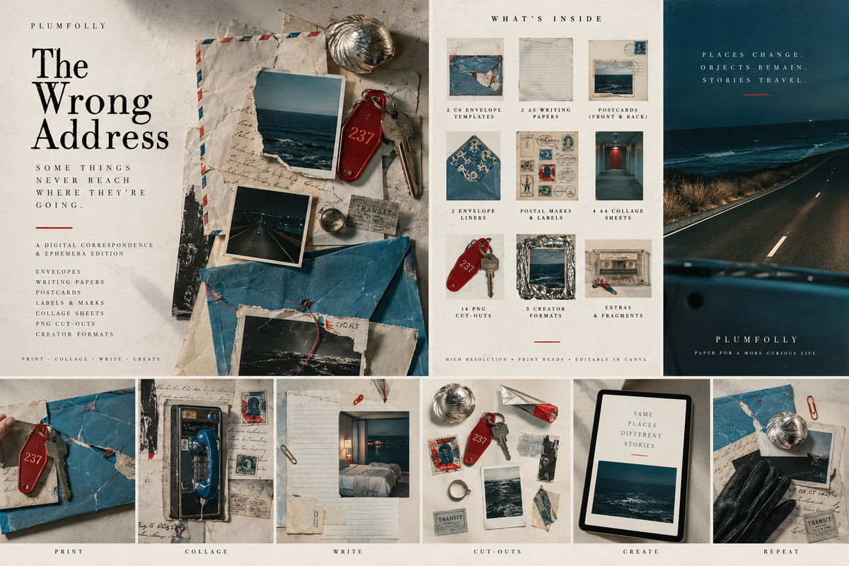The Wrong Address printable ephemera kit